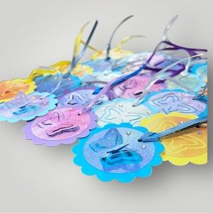 *Lot/20 𝑯𝒂𝒏𝒅𝒎𝒂𝒅𝒆 Rhinestone Tags- Favors, To/From, Gifts, Thank You, Showers, ++